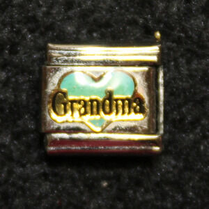 Pugster Grandma Green Teal Light Blue Heart Stainless Steel Italian Charm Link